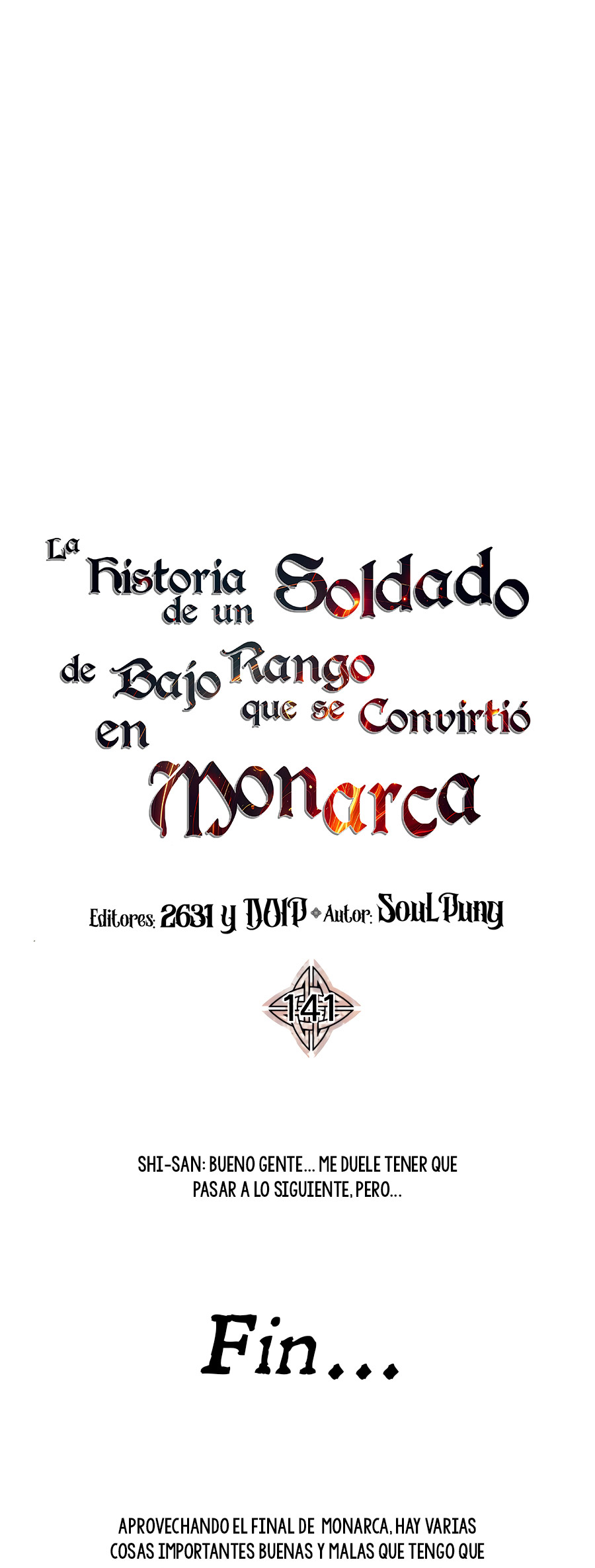 Read the story of a low-rank soldier becoming a monarch ES Manga Online